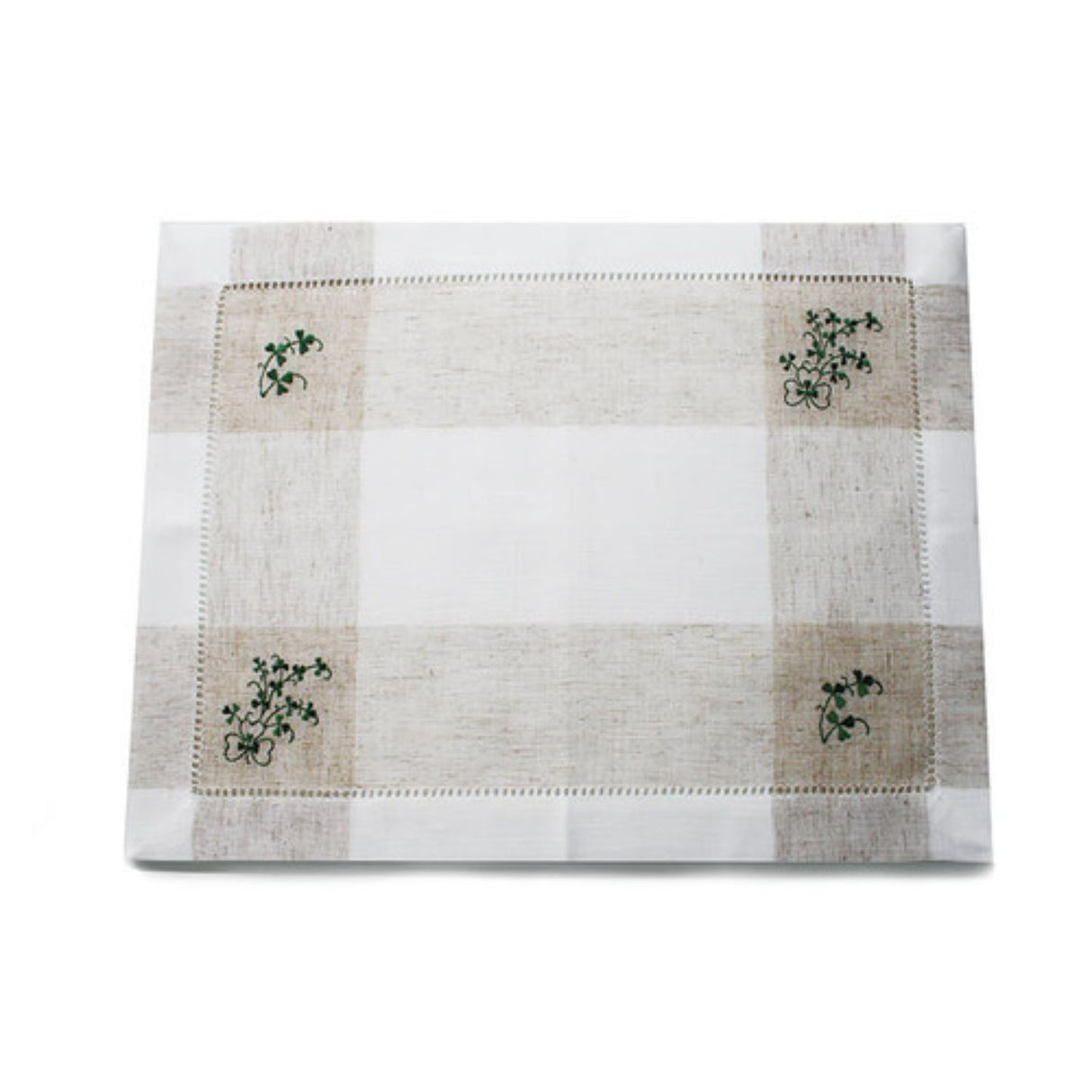 30TC Linen Irish Tablecloth with Shamrock Embroidered Creative Irish Gifts
