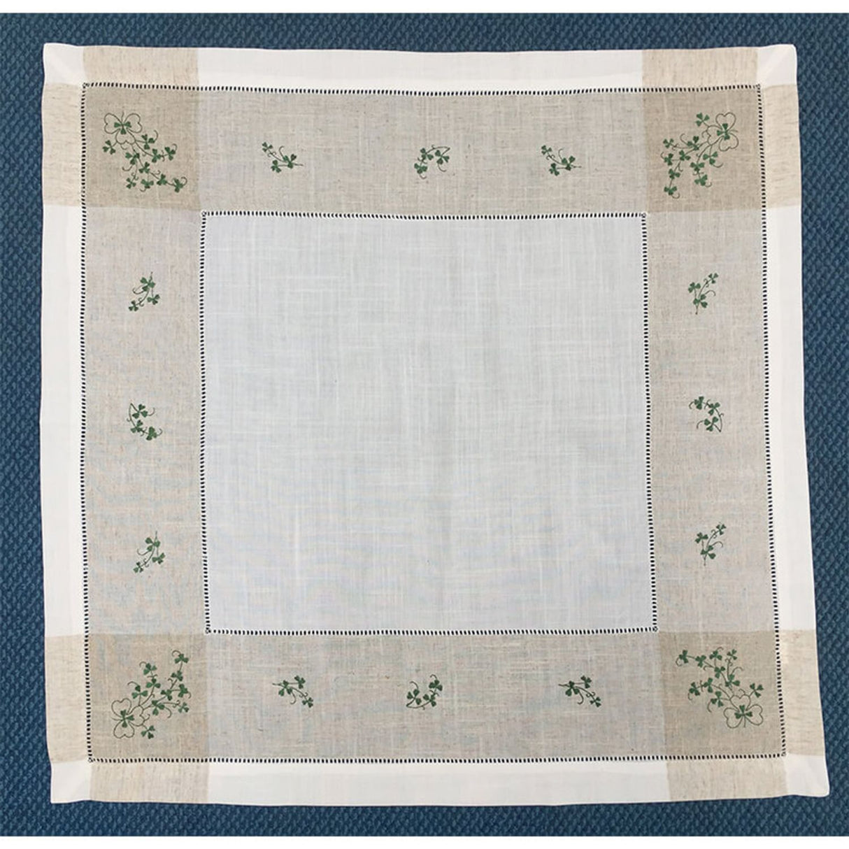 30TC Linen Irish Tablecloth with Shamrock Embroidered Creative Irish Gifts