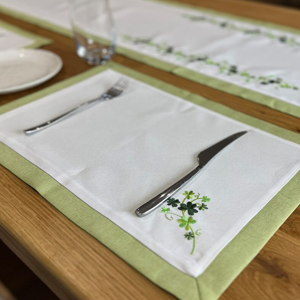 Irish Linen Table Runner & Placemats Green Lifestyle Creative Irish Gifts