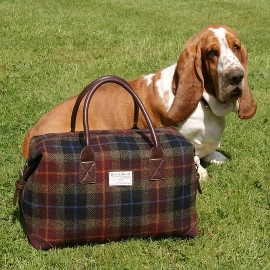 Scottish Tartan Harris Tweed Overnight Bag