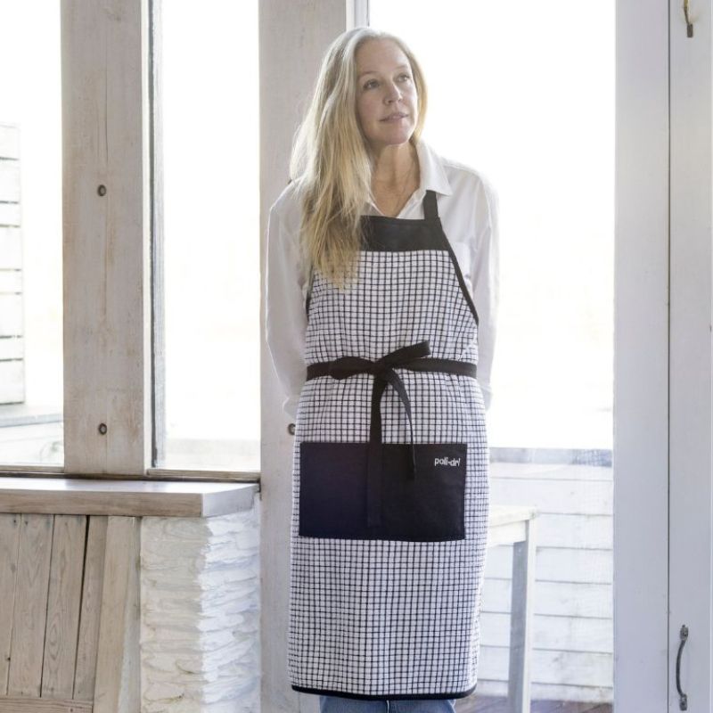 Irish Cotton Poli-Dri Apron in Black Front Creative Irish Gifts