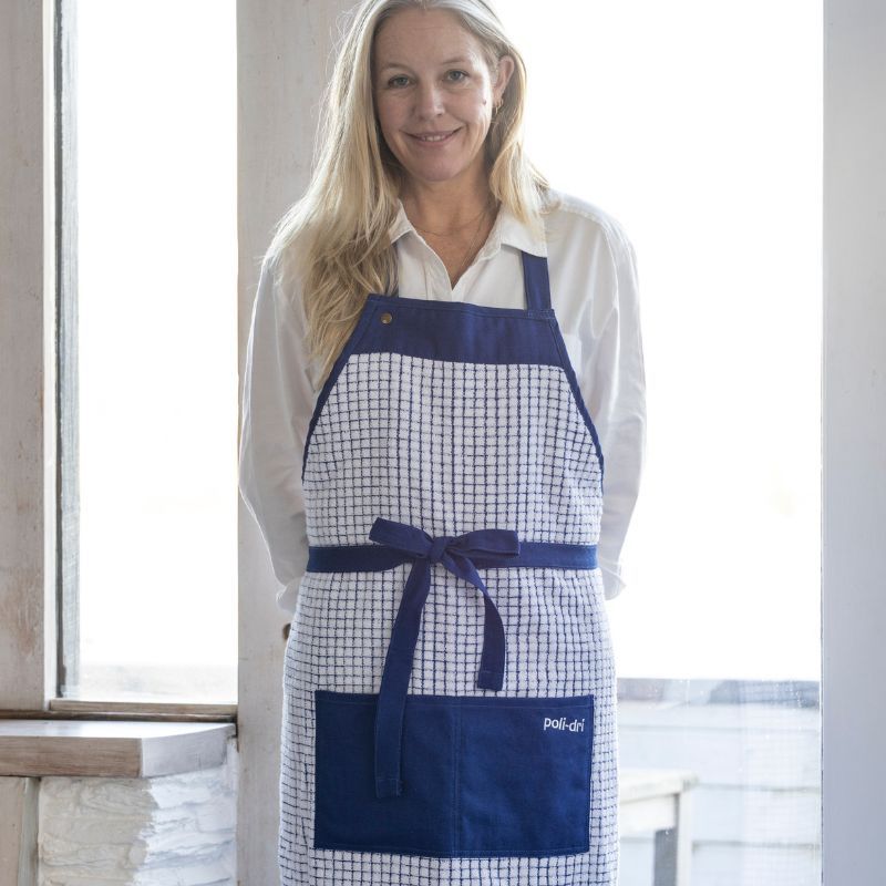 Irish Cotton Poli-Dri Apron in Blue Front Creative Irish Gifts