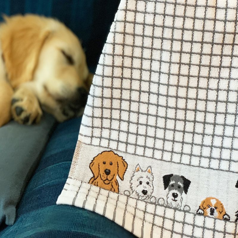 Woven Jacquard Irish Tea Towel Dogs Lifestyle Creative Irish.com