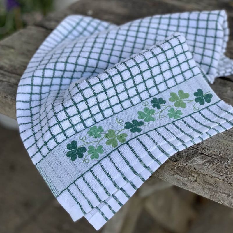 Woven Jacquard Irish Tea Towel Shamrock Creative Irish.com