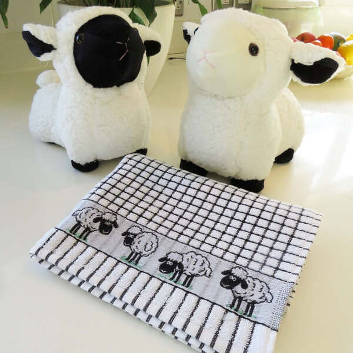Woven Jacquard Irish Sheep Tea Towel CreativeIrish.com
