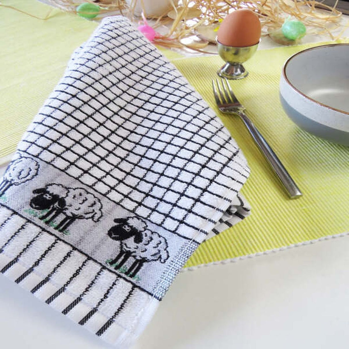 Woven Jacquard Irish Sheep Tea Towel CreativeIrish.com