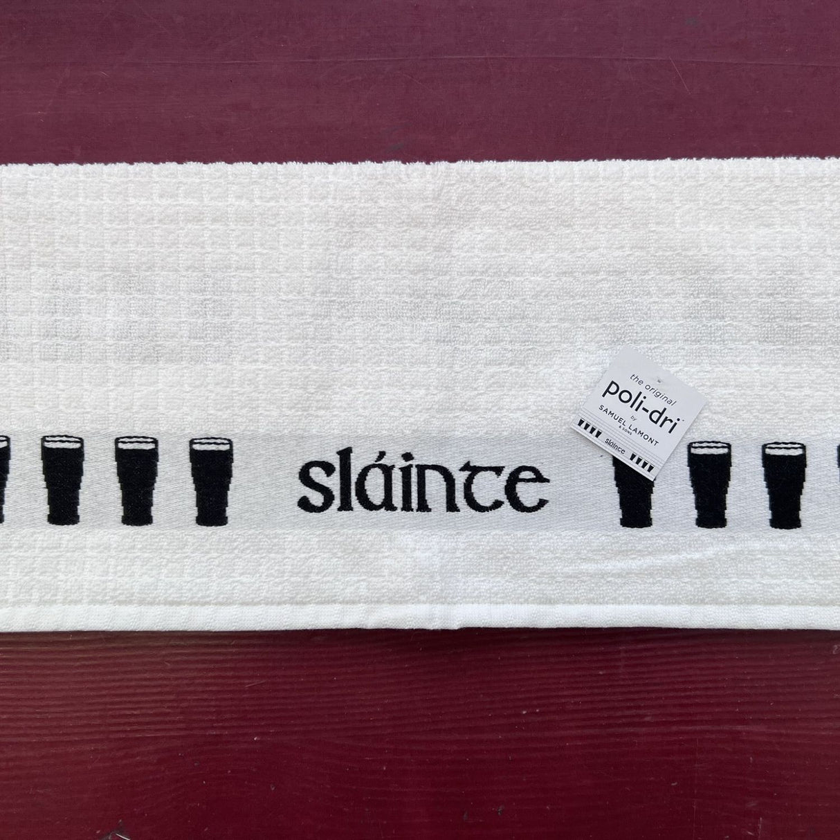 706j-52STO Stout Motif Woven Jackquard Irish Tea Towel Creative Irish Gifts