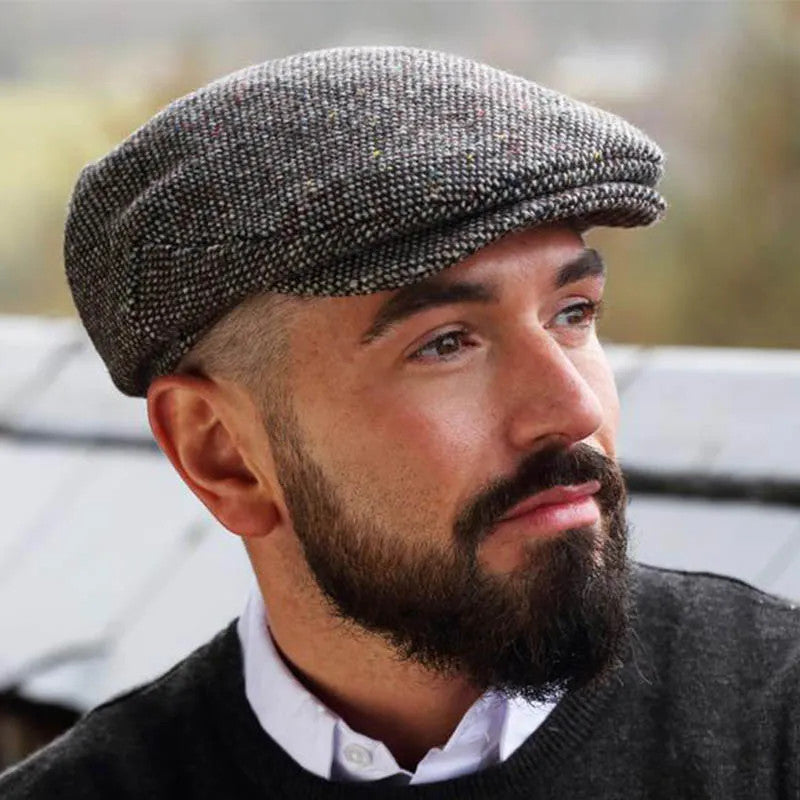 Men's Classic Irish Wool Tweed Flat Cap