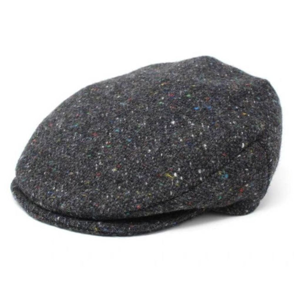 Men's Classic Irish Wool Tweed Flat Cap Dark Grey Creative Irish Gift