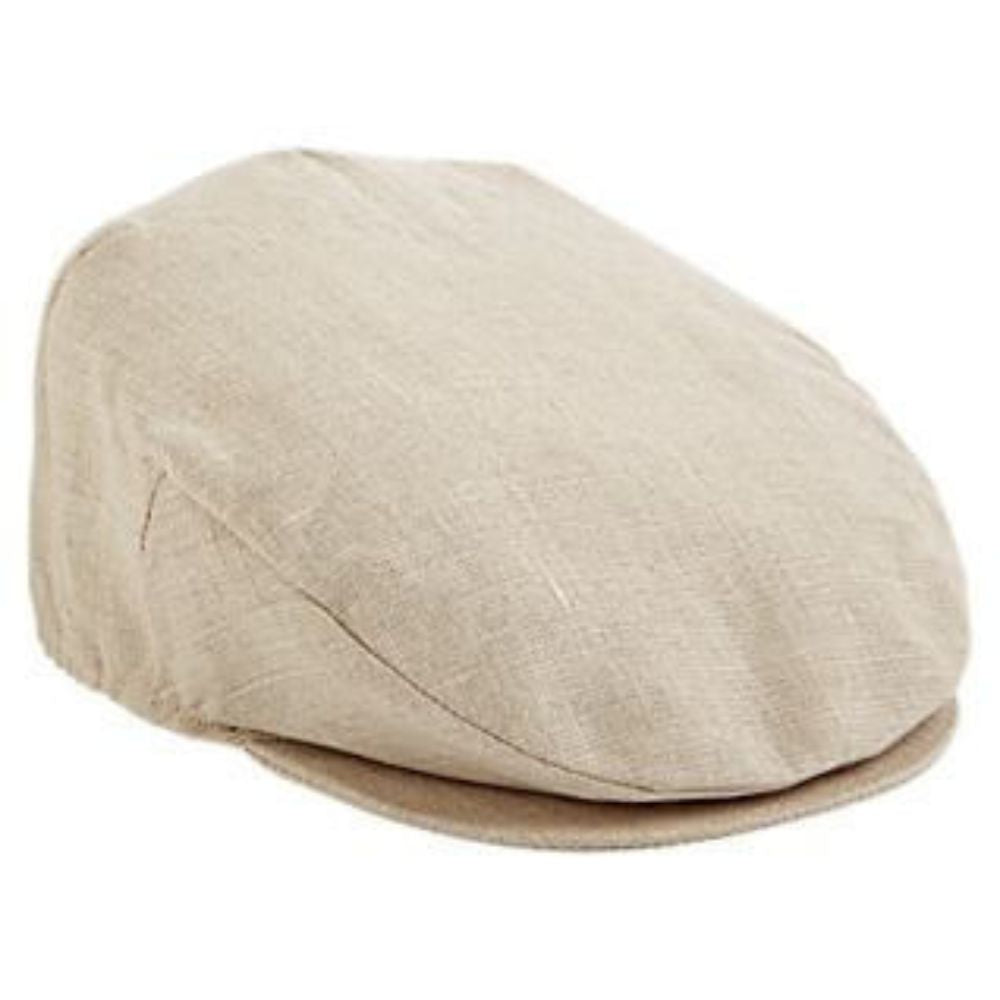 Men's Irish Linen Flat Cap Sand Creative Irish Gift