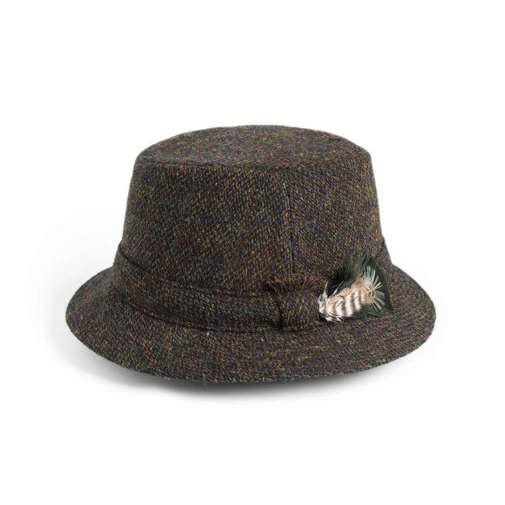 Men's Irish Tweed Feather Walking Hat Green Barley Creative Irish Gift