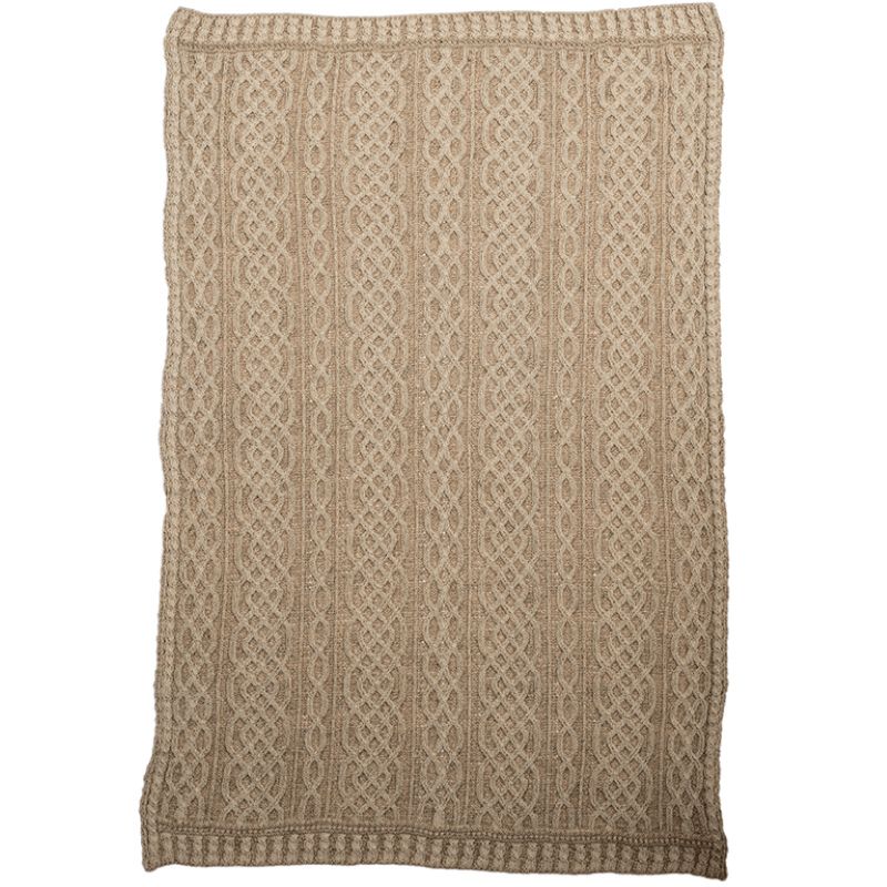Merino Wool Aran Cable Knit Blanket Creative Irish Gifts