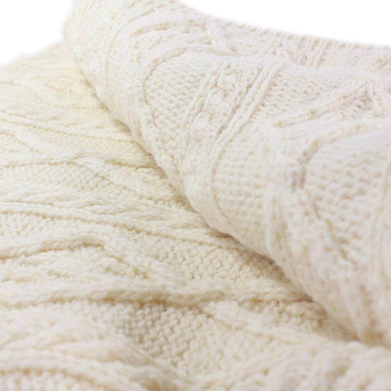 Traditional Aran Merino Wool Throw Creative Irish Gift