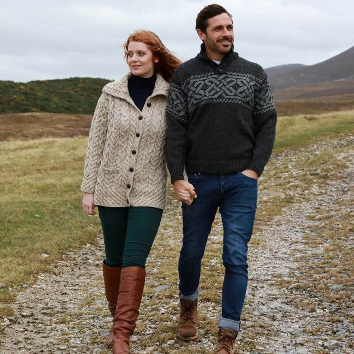 A271195 Men's Wool Celtic Troyer Sweater Creative Irish gift