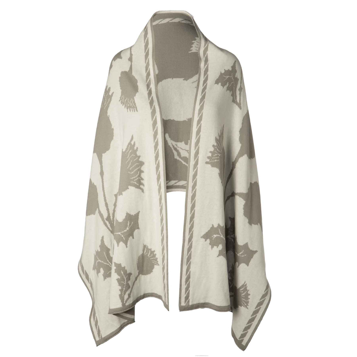 Thistle Shawl, Grey - Creative Irish Gifts