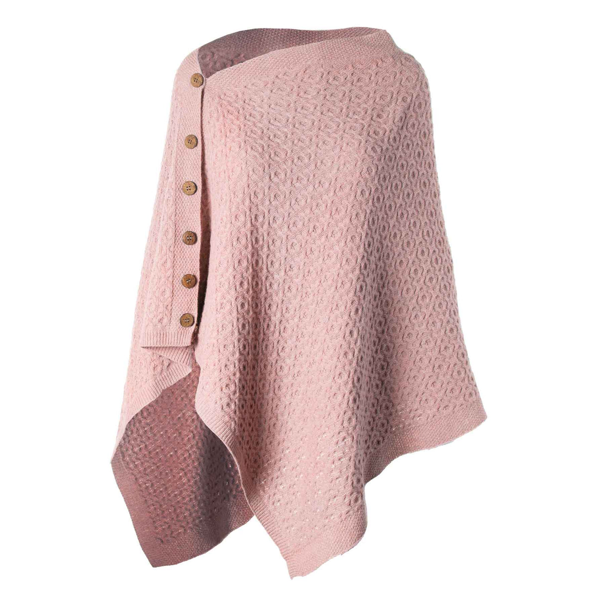 Lambswool Knit Poncho, Pink - Creative Irish Gifts
