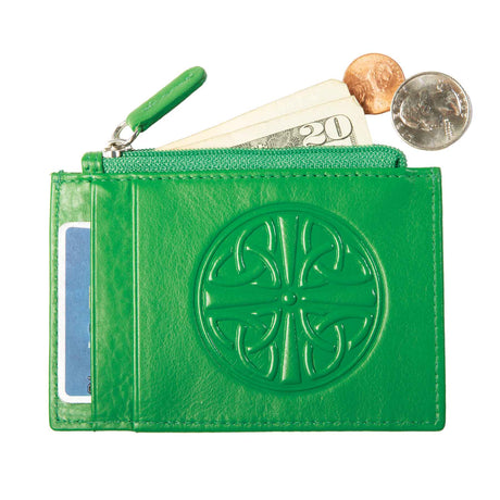 Celtic Knot Leather ID Holder- Emerald - Creative Irish Gifts
