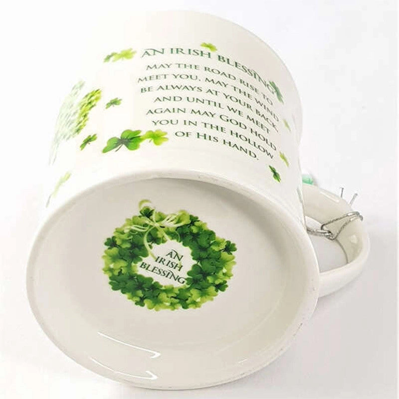 AIS-97186 Ceramic Tea Mug with Irish Blessing Design Back Creative Irish Gifts