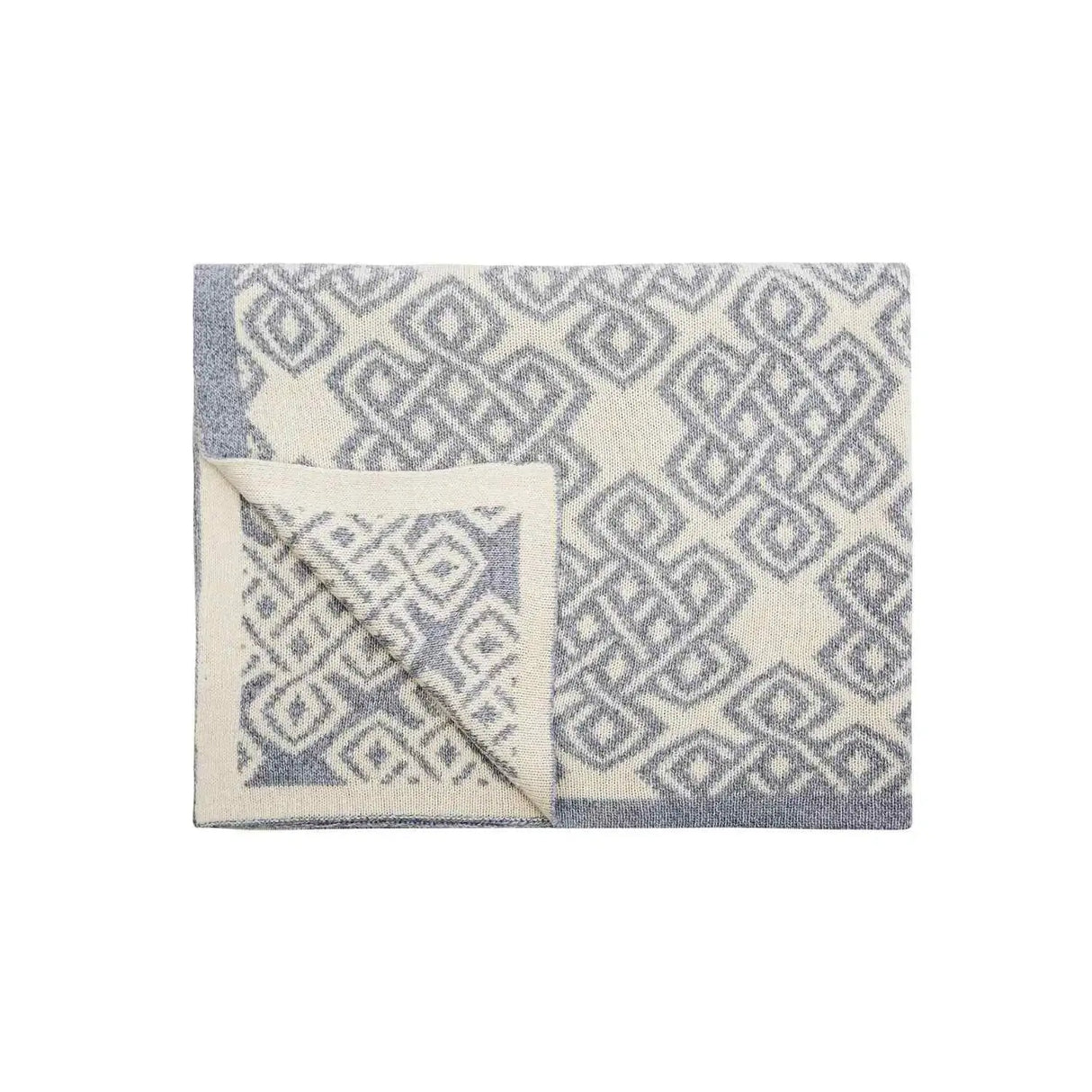 AWT315-304-OS Celtic Novelty Pattern Wool Throw- Grey Creative Irish Gifts