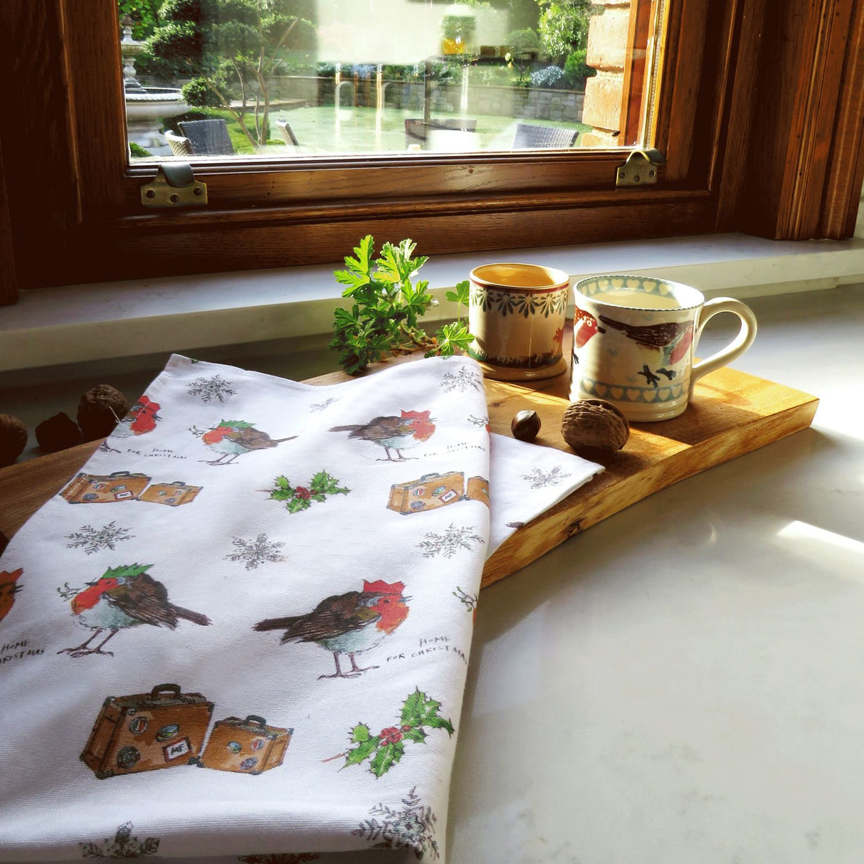 B0855C Irish Christmas Motifs Cotton Tea Towel Creative Irish Gifts