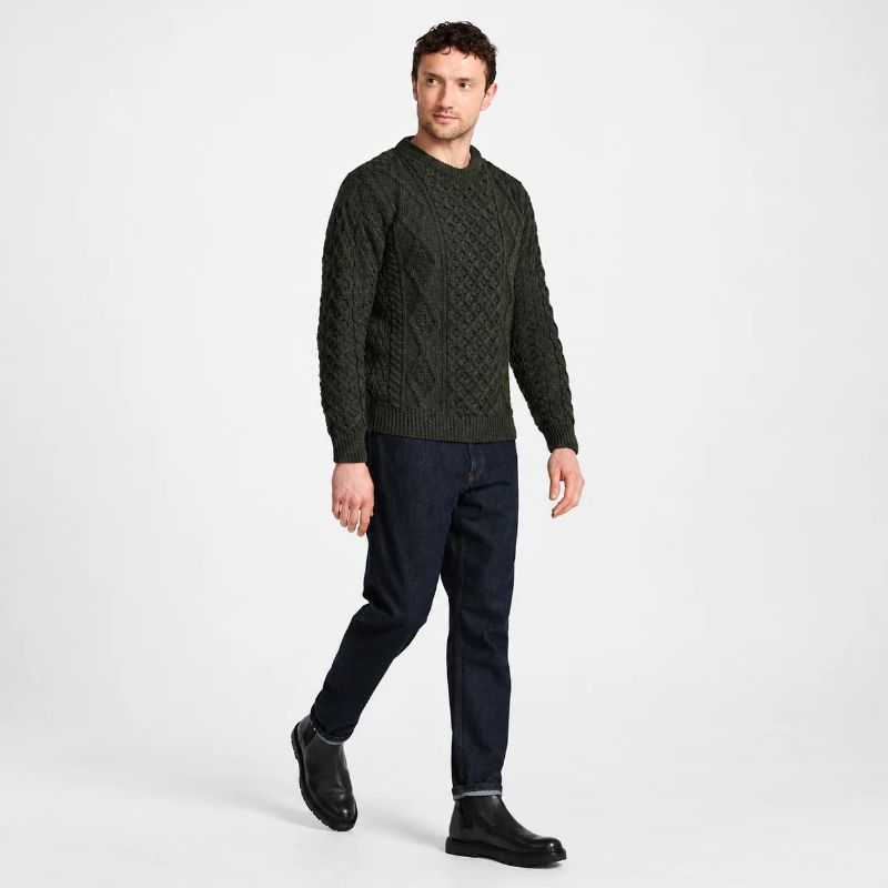 Men's Traditional Wool Irish Aran Sweater Creative Irish Gifts