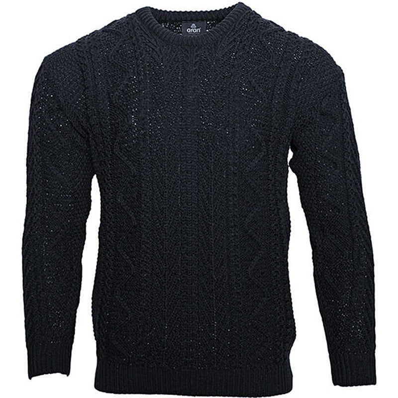 B223070 Men's Merino Wool Crew Neck Fisherman Sweater Creative Irish Gifts