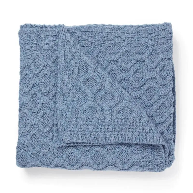 B329385-ONE SuperSoft Merino Honeycomb Aran Knit Throw, Gray Creative Irish Gifts