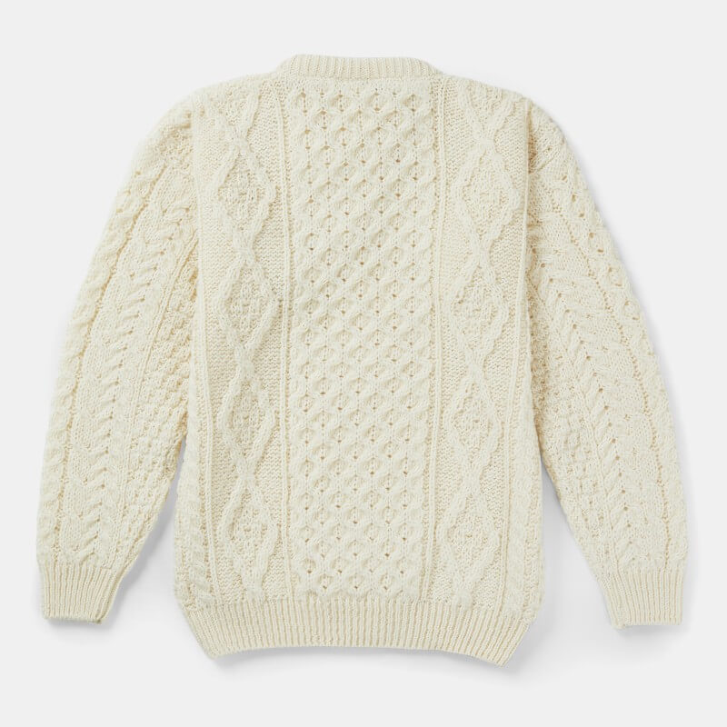 Ladies Aran Crew Neck Fisherman Sweater