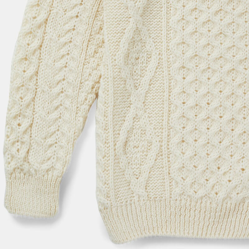 Ladies Aran Crew Neck Fisherman Sweater