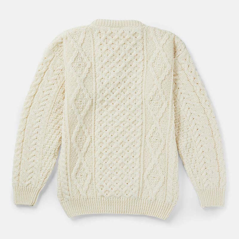 Men's Aran Crew Neck Fisherman Sweater