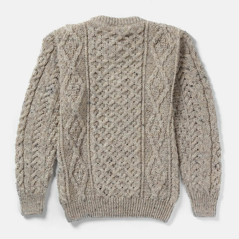 Ladies Aran Crew Neck Fisherman Sweater