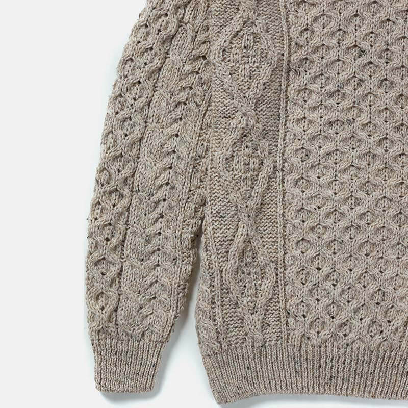 Men's Aran Crew Neck Fisherman Sweater