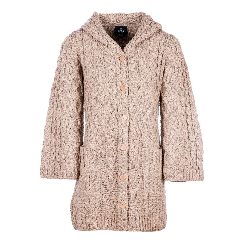 Patchwork Aran Knit Cardigan with Buttons Creative Irish Gifts