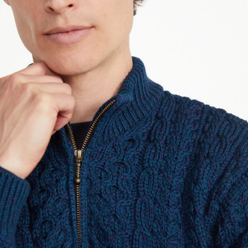 Fine Merino Wool Aran Half Zip Sweater Creative Irish Gifts