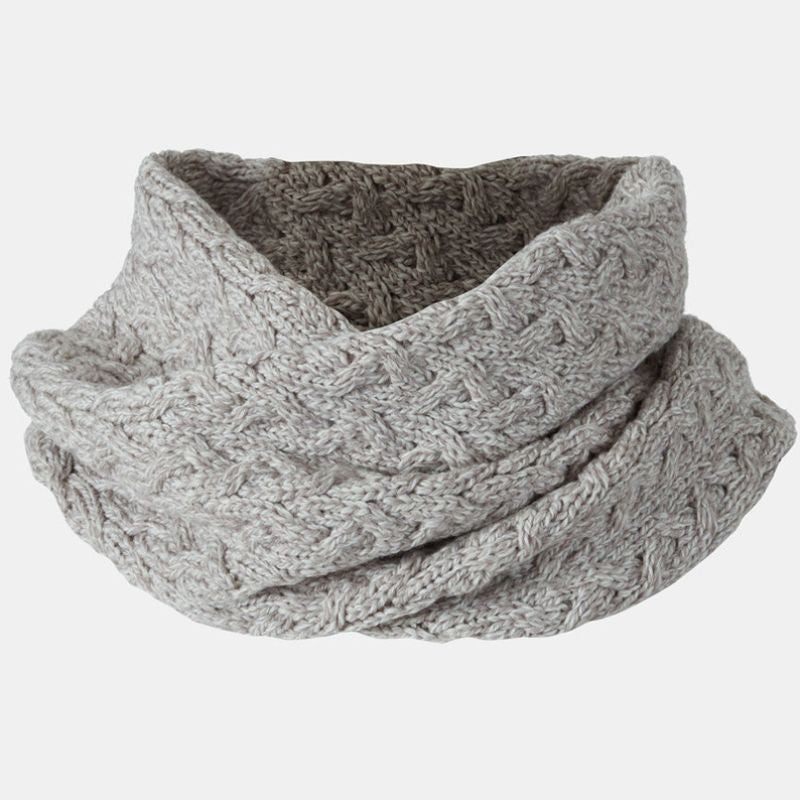 Aran Knit Infinity Scarf- Cream