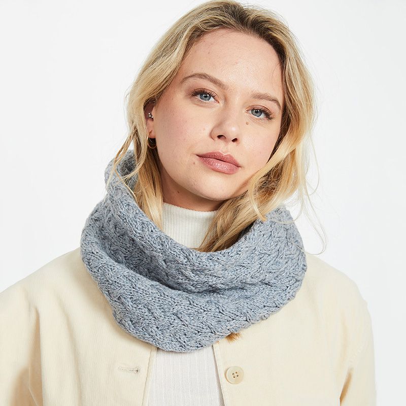 Aran Knit Infinity Scarf- Cream