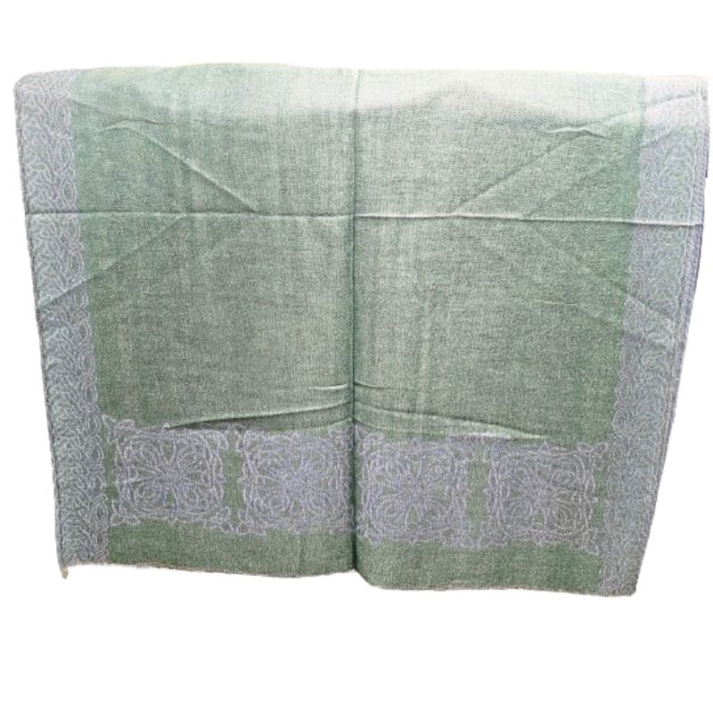 BIL-BC2101-1 Celtic Knotwork Scarf with Braided Tassels, Green Creative Irish Gifts