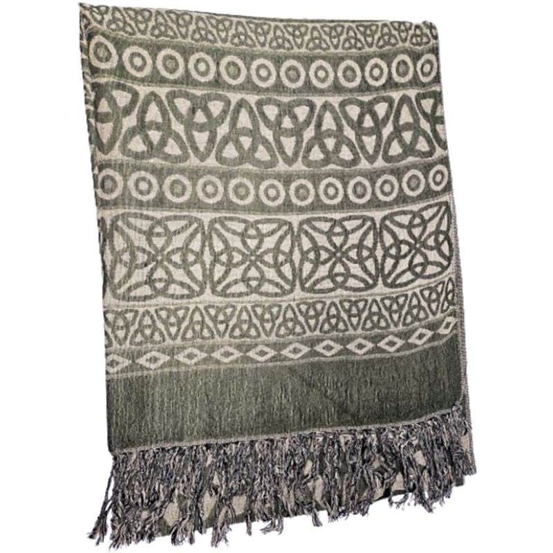 BIL-BH1401-2 Women's Trinity Knot Celtic Fringed Scarf Creative Irish Gifts