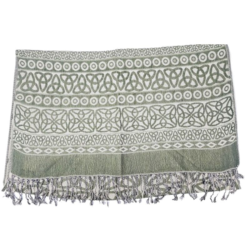 BIL-BH1401-2 Women's Trinity Knot Celtic Fringed Scarf Creative Irish Gifts