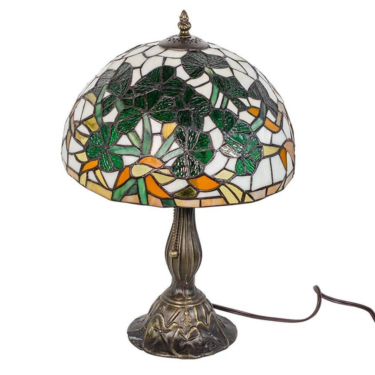 BOET-12071 Irish Shamrock Stained Glass Lamp Off Creative Irish gift