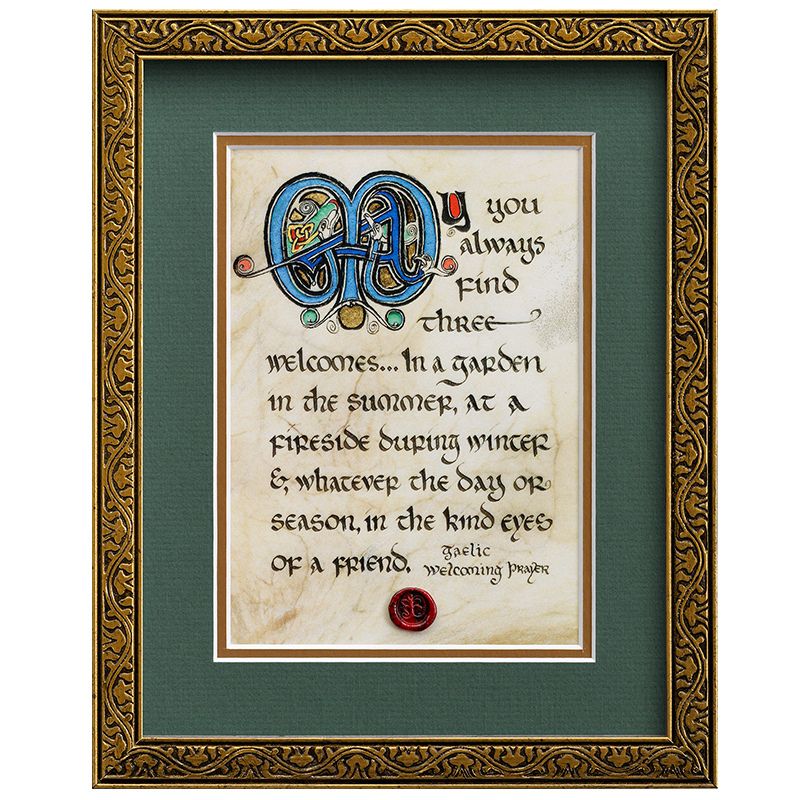 Book of Kells Themed Welcoming Wall Print Creative Irish Gifts