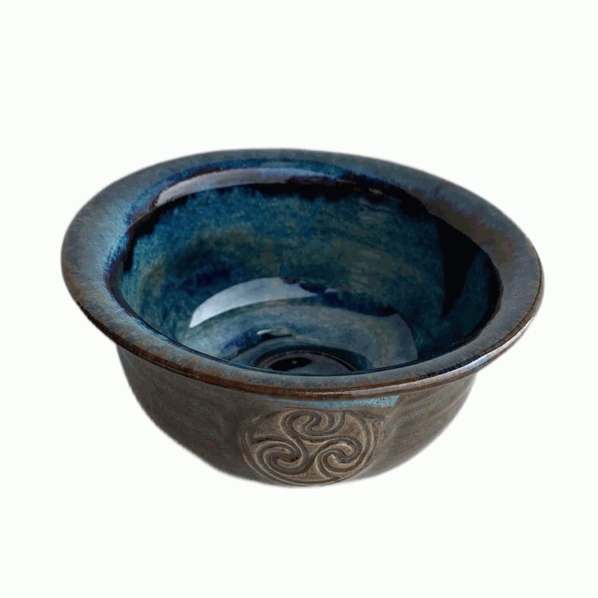 CDR-D12 Irish Handmade Stoneware Cereal Bowl with Triskelion Creative Irish Gifts
