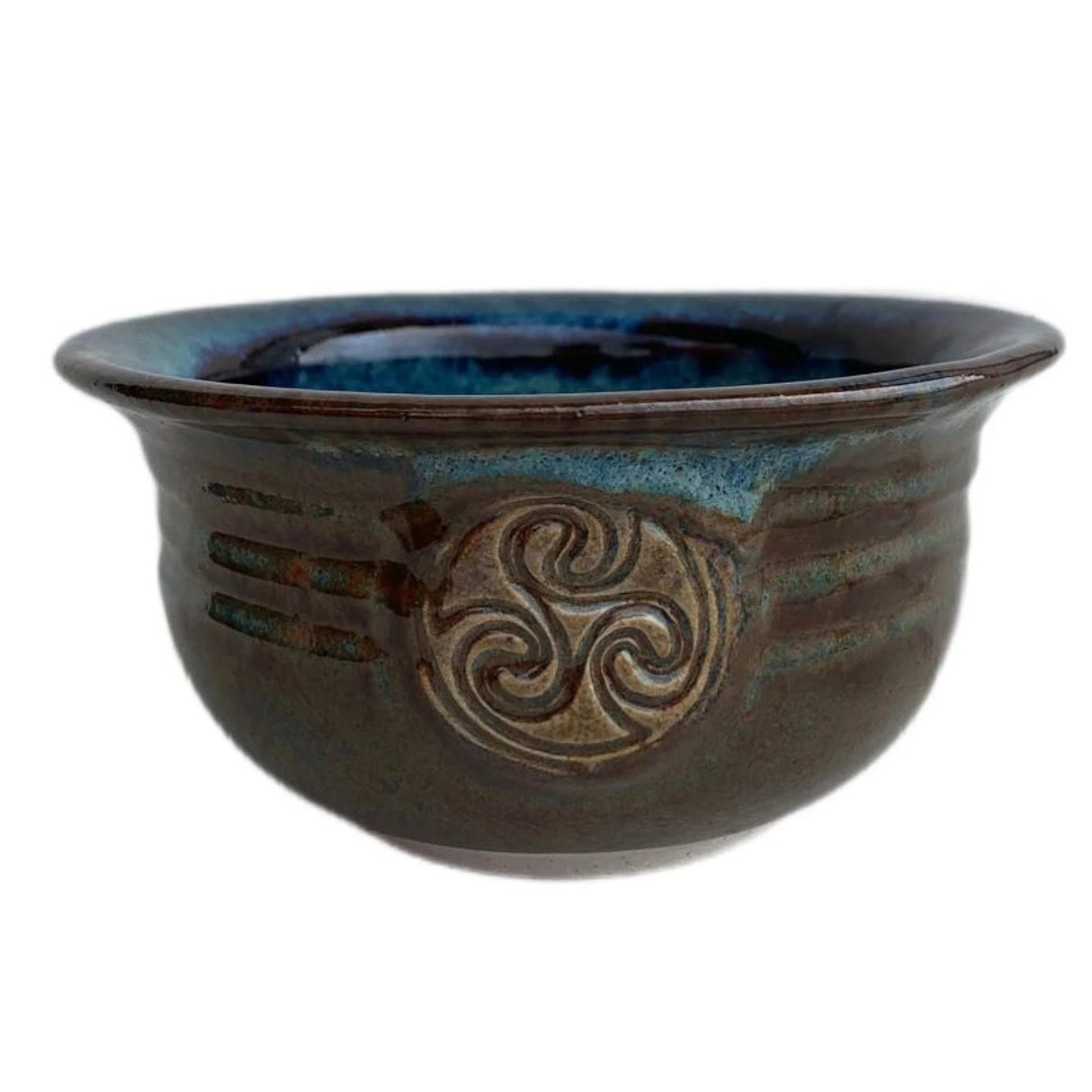 CDR-D12 Irish Handmade Stoneware Cereal Bowl with Triskelion Creative Irish Gifts