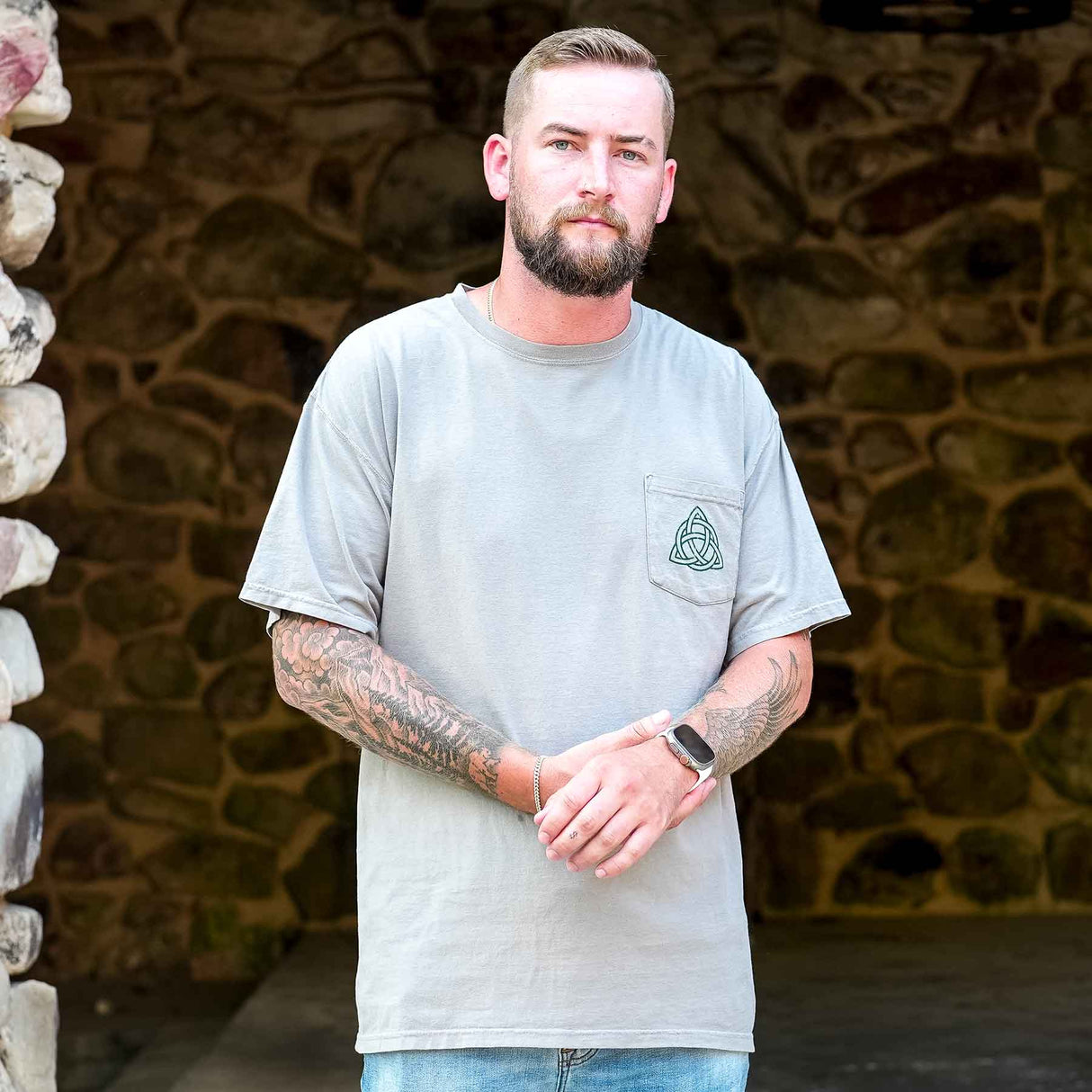 Trinity Knot T-Shirt with Chest Pocket - Creative Irish Gifts