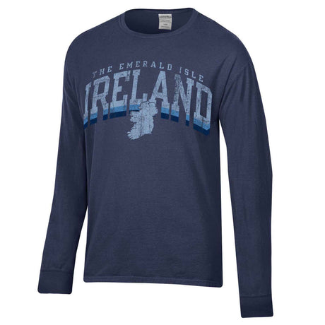 Emerald Isle Comfortwash Long Sleeve Navy Shirt - Creative Irish Gifts