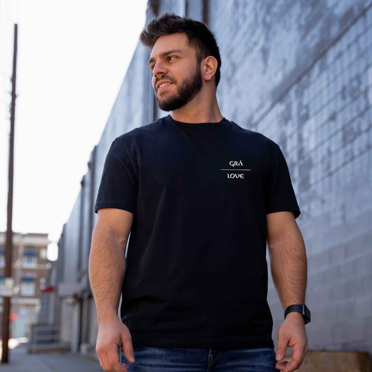 Ogham Love T-Shirt, Black - Creative Irish Gifts