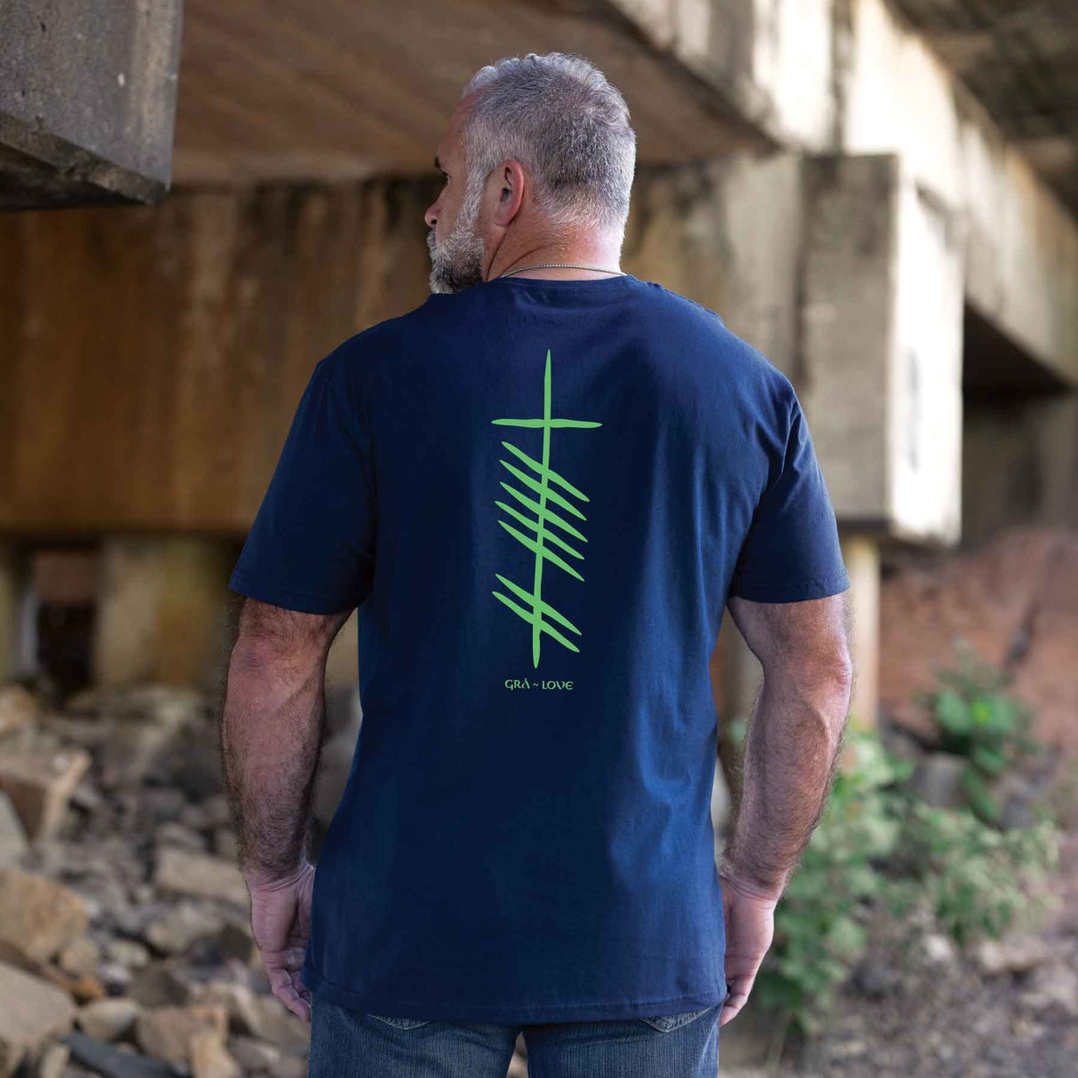 Ogham Love T-Shirt, Navy - Creative Irish Gifts