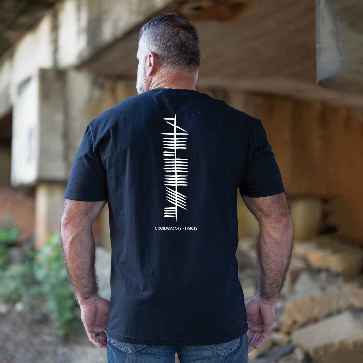 Ogham Faith T-Shirt, Black - Creative Irish Gifts