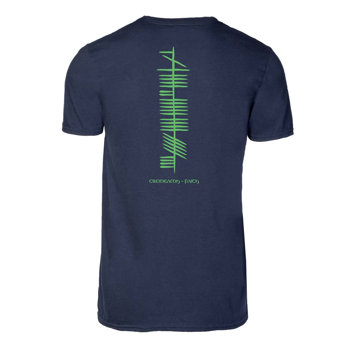 Ogham Faith Shirt, Navy - Creative Irish Gifts