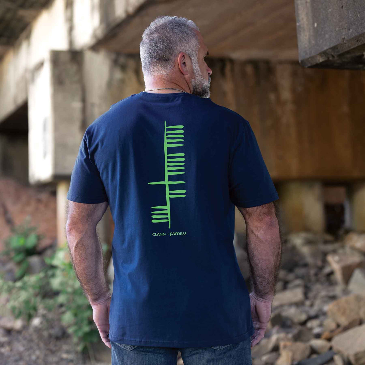 Ogham Family T-Shirt, Navy - Creative Irish Gifts